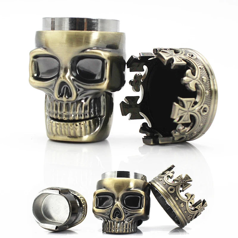 3-Layer Skull Herb & Spice Grinder – Eco-Friendly Plastic Herb Spice Grinder Babs