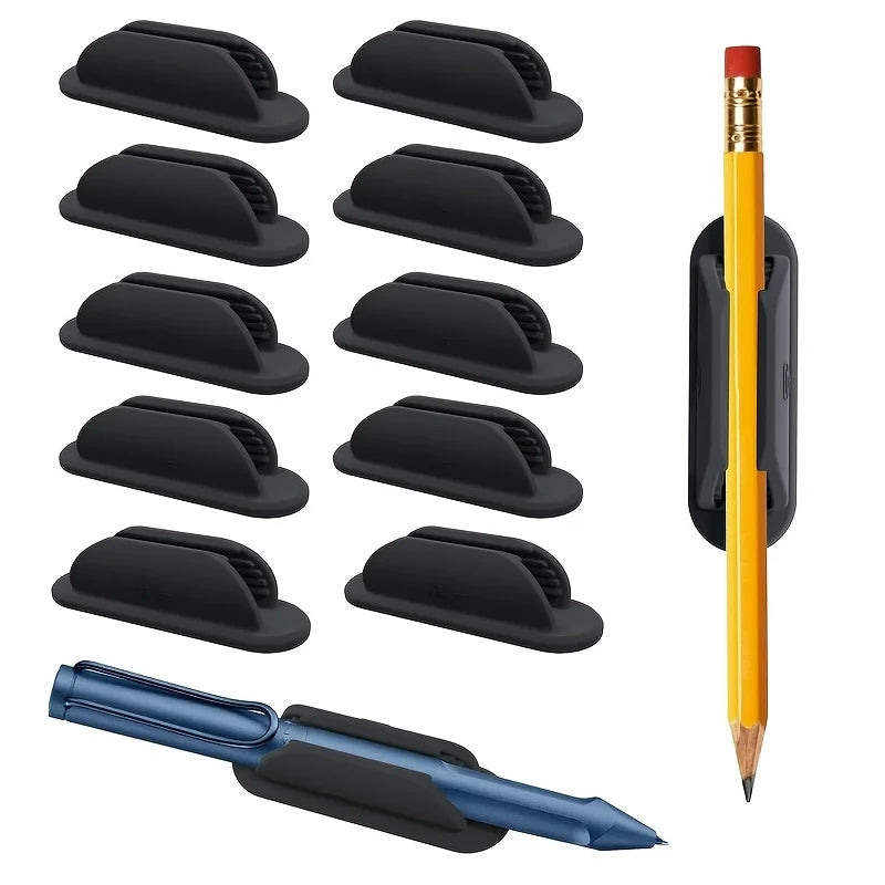 Silicone Self-Adhesive Pen Holder – Wall & Desk Storage 3/6 Pack Pen Holder Organizer Babs