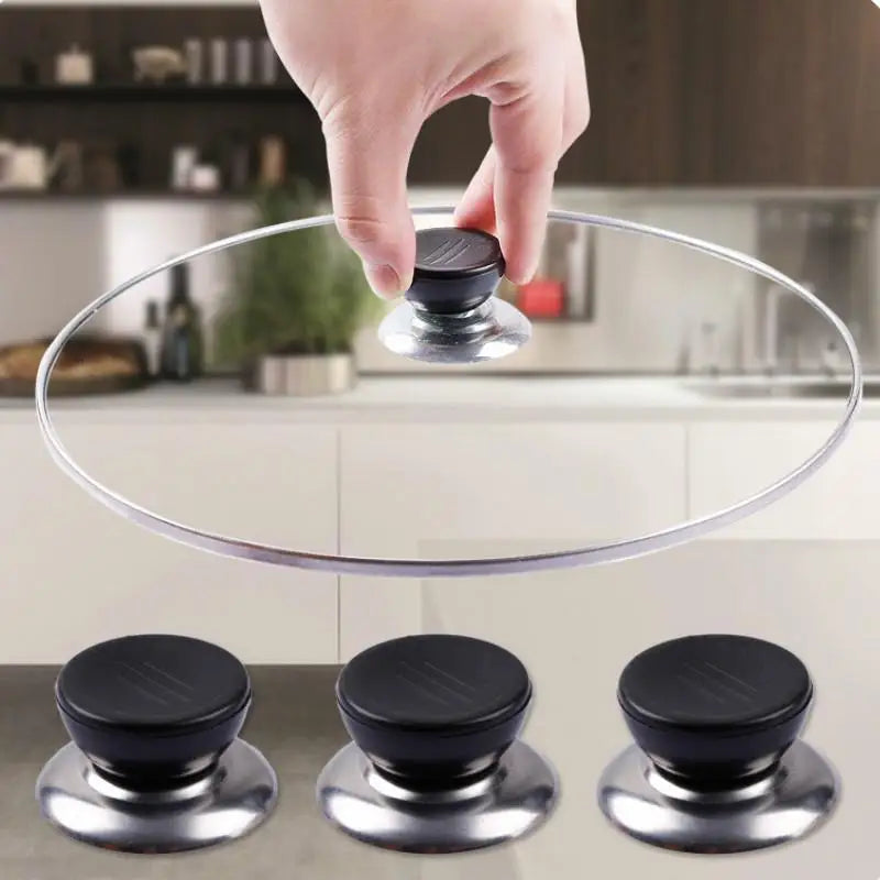 3-Pack Replacement Pot Lid Knob Handles – Kitchen Cookware Grip Cookware Lid Handle Babs black