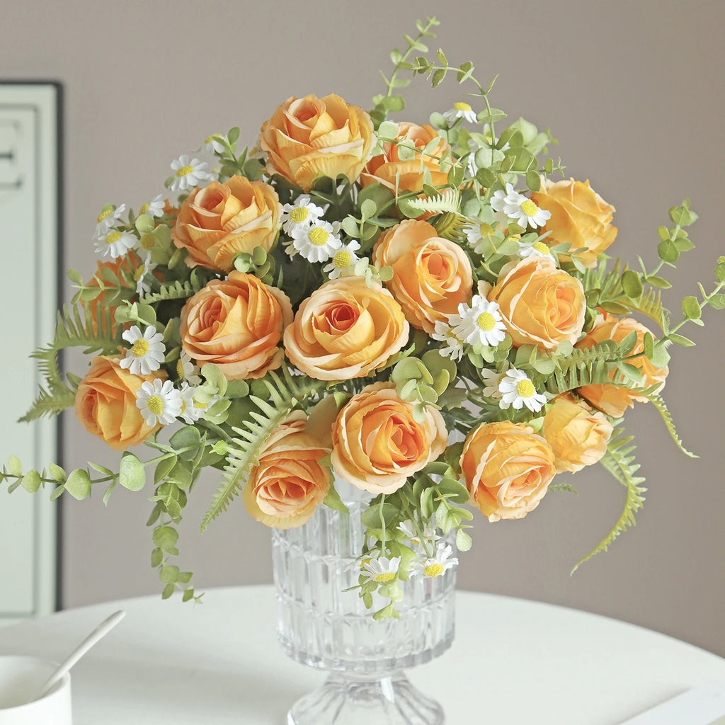 Silk Rose Artificial Flower Bouquet for Wedding & Home Decor Artificial Flower Bouquet Babs