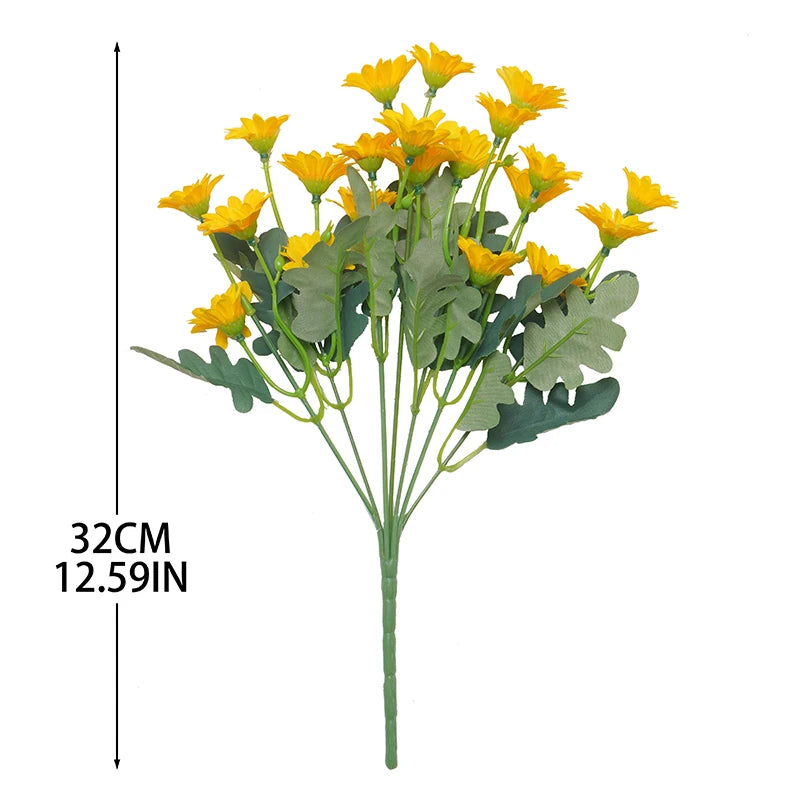 21-Head Silk Daisy Bouquet – Artificial Fall Flowers for Home Decor Artificial Flower Bouquet Babs