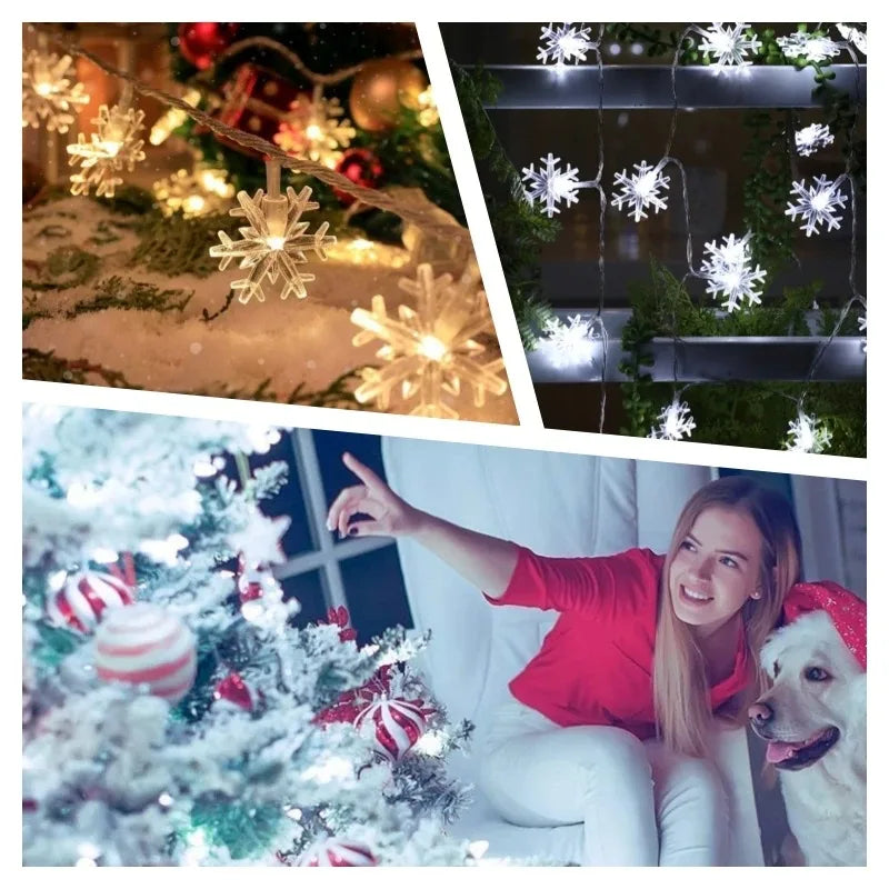 Snowflake LED Fairy String Lights – Battery & USB, Waterproof LED String Lights Babs