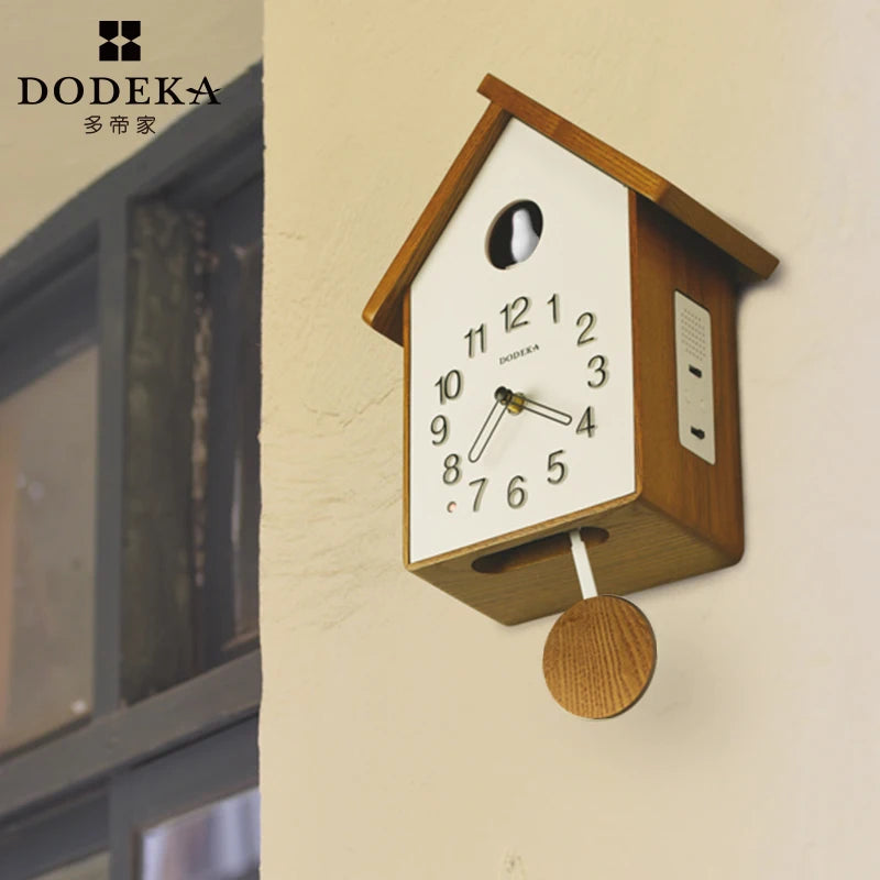 European 3D Cuckoo Pendulum Wood Wall Clock – Silent Quartz Pendulum Wall Clock Babs