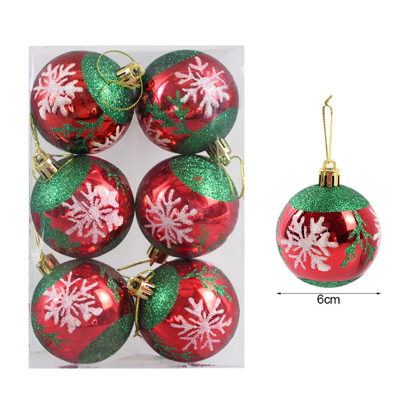 6-Pack 6cm Christmas Ball Ornaments – Xmas Tree Pendants Christmas Ball Ornaments Babs