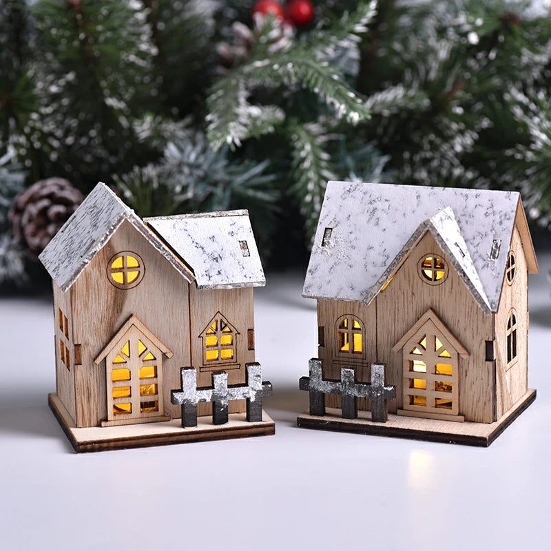 Christmas LED Wooden House Cabin Ornament – DIY Xmas Decor Christmas Cabin Ornament Babs