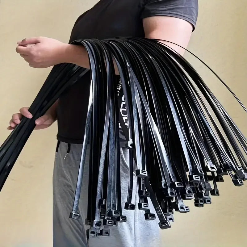 Black Nylon Self-Locking Cable Zip Ties Set – Fastening Straps Cable Zip Ties Babs