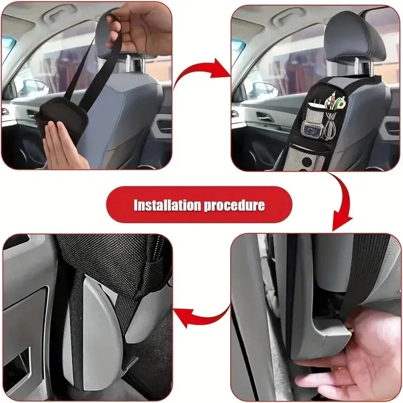 Car Seat Back Organizer Bag – Waterproof Oxford Storage Car Seat Organizer Babs