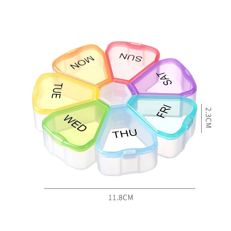 Flower 7-Compartment Weekly Pill Organizer | Travel Pill Case Weekly Pill Organizer Babs