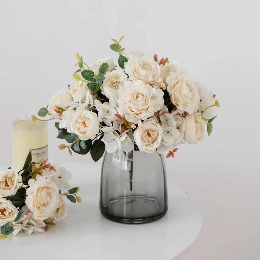 Artificial Silk Rose & Peony Bouquet – Wedding & Home Decor Artificial Flower Bouquet Babs
