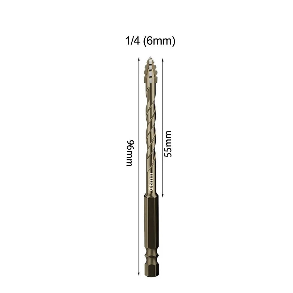 Carbide Four-Flute Eccentric Drill Bit – Glass Tile & Concrete Carbide Drill Bit Babs 6MM