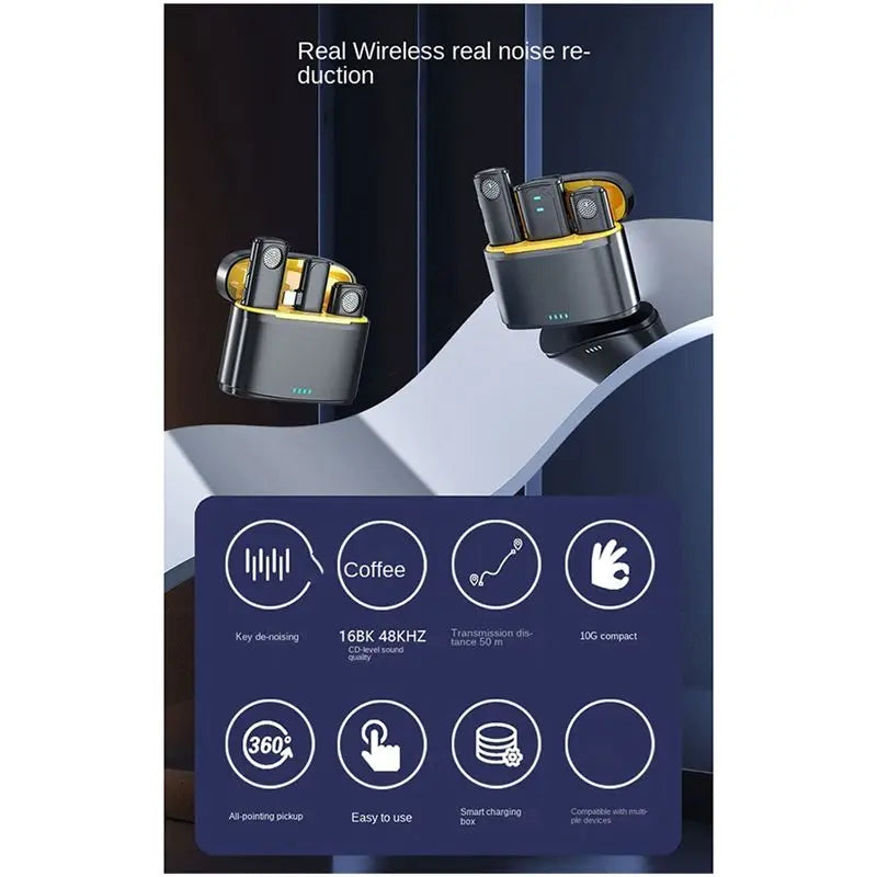 Wireless Lavalier Microphone Kit – Dual Channel 2.4G, iPad & Android Wireless Microphone Kit Babs