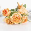 Silk Peony Hydrangea Artificial Flowers – Wedding & Home Décor Artificial Silk Flowers Babs (Yellow) 1 pc