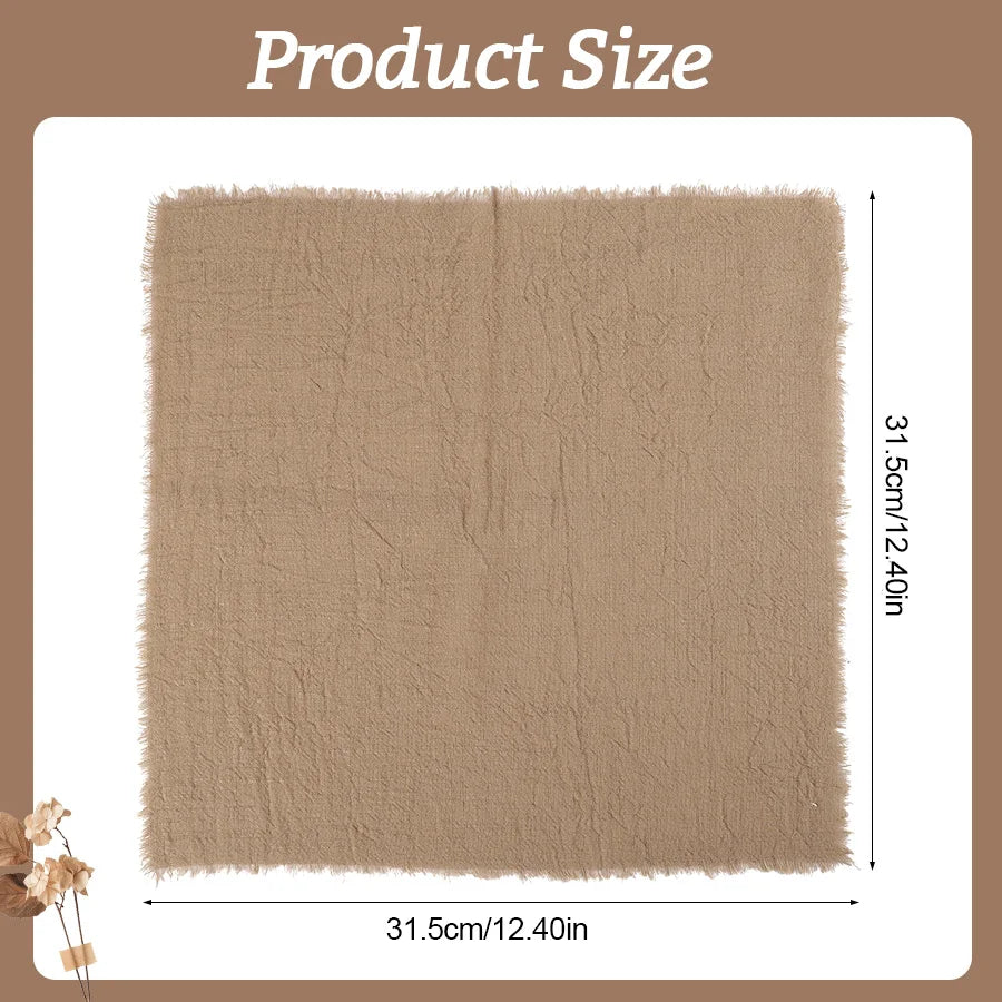 10Pcs Rustic Gauze Cloth Napkins – Wedding & Party Table Decor Cloth Napkins Babs