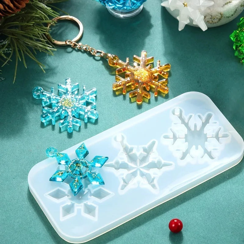 2pcs 3D Snowflake Silicone Mold – Epoxy Resin DIY Jewelry Resin Casting Mold Babs
