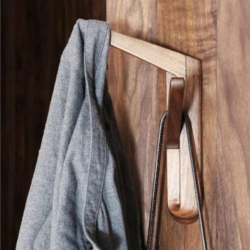 Wall-Mount Solid Rosewood Coat Rack – Modern Entryway Hanger Wall Coat Rack Babs