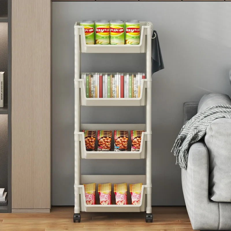 3-Tier Kitchen Cart with Wheels – Mobile Storage Shelf Organizer Rolling Storage Cart Babs