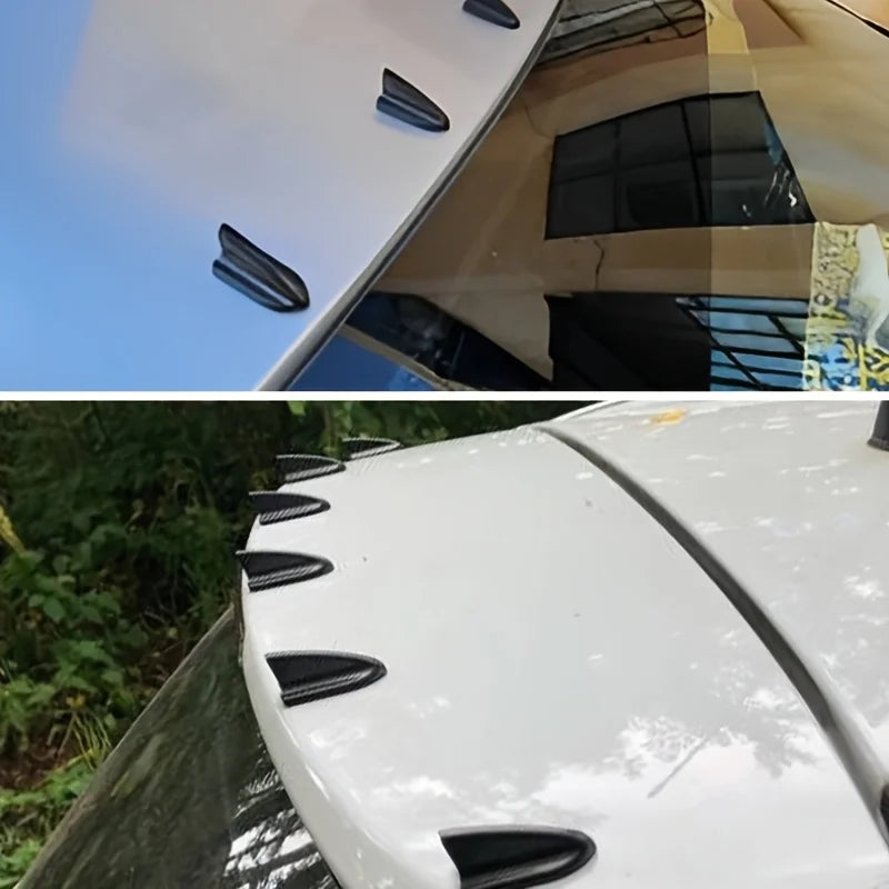 6PCS Shark Tail Self-Adhesive Car Roof Body Decorations Car Body Decoration Babs