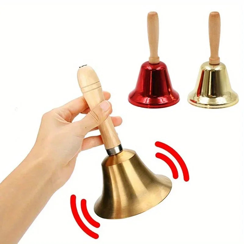 2pcs Wooden Christmas Hand Bells – Jingle Bells for Party & School Christmas Hand Bells Babs 2pcs