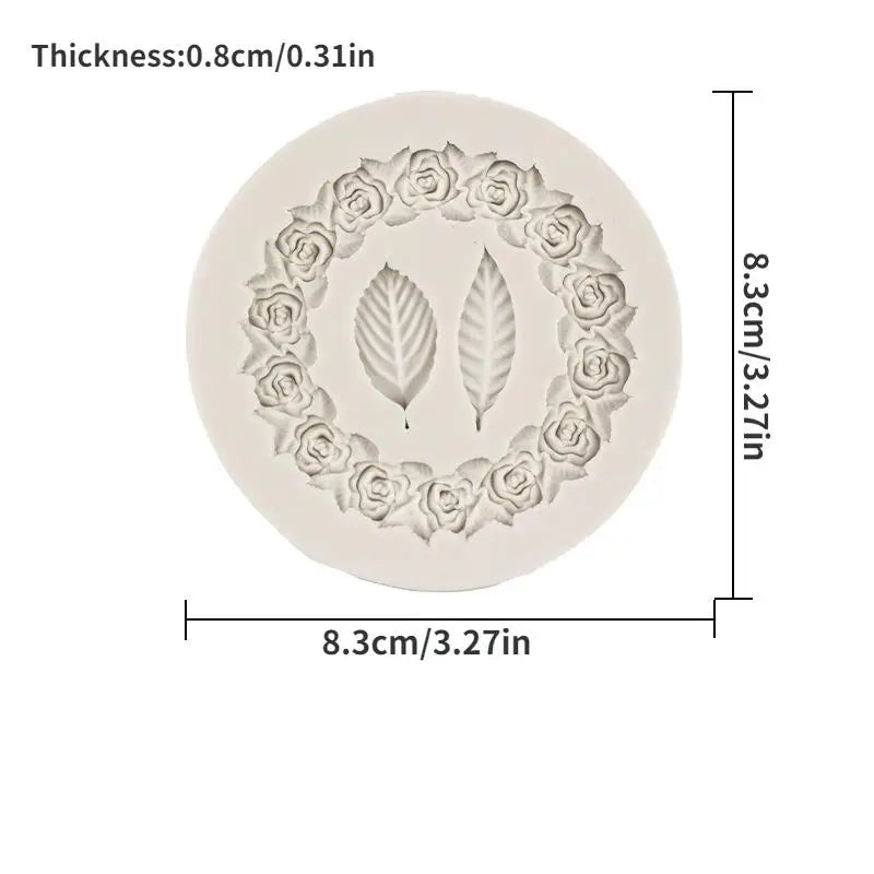 Rose Leaf Border Silicone Mold for DIY Resin Mirror Frames Resin Craft Mold Babs