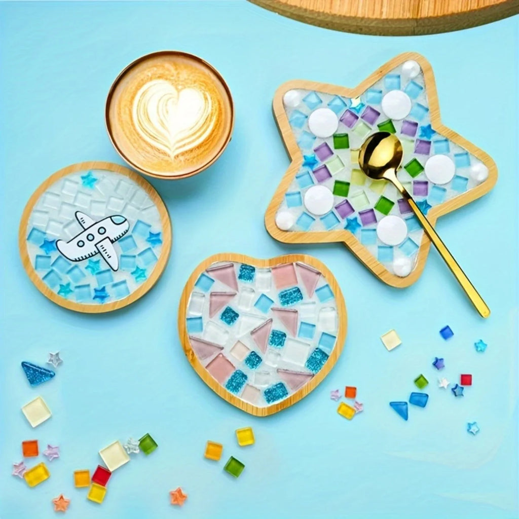450pcs Crystal Glass Mosaic Tiles – DIY Glitter Craft Supplies Glass Mosaic Tiles Babs