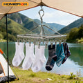 Stainless Steel Windproof Clothes Drying Rack – Multi-Hook Clothes Drying Rack Babs Silver 40
