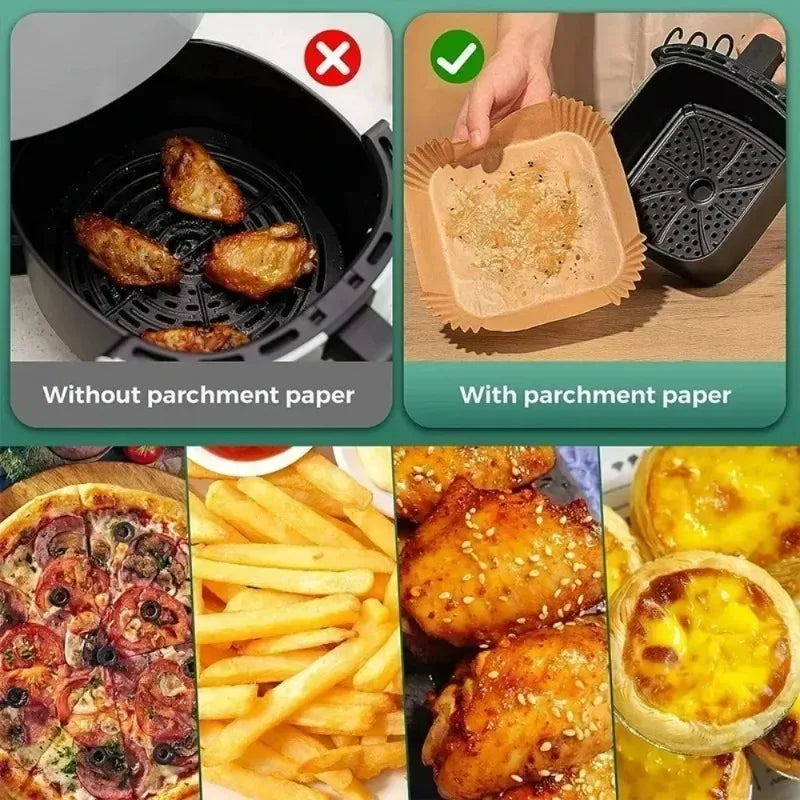 Air Fryer Parchment Paper Liners 50-200PCS | Non-Stick Air Fryer Liner Babs