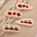 Vintage Strawberry Cherry Lace Hair Clips – 4pcs Retro Pins Hair Clips Babs 4pcs