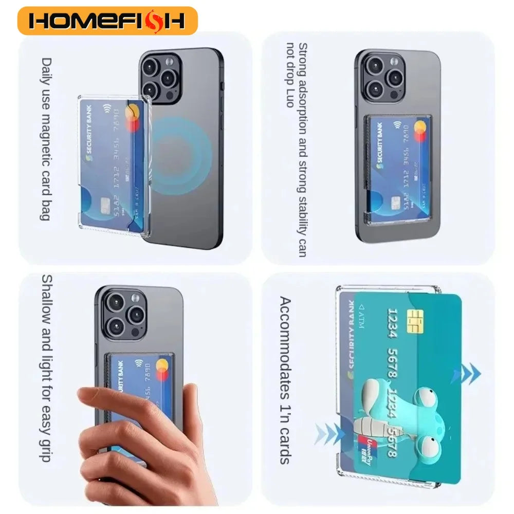 Magnetic Phone Back Card Holder – Clear MagSafe Wallet Phone Card Holder Babs