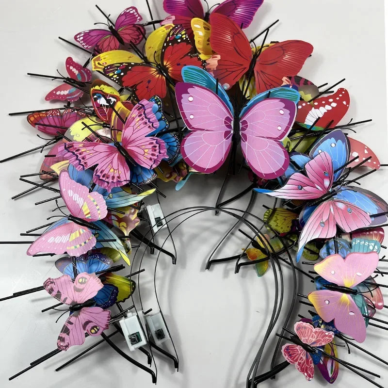 LED Flashing Butterfly Crown Headband – Glow Hair Accessory LED Glow Headband Babs