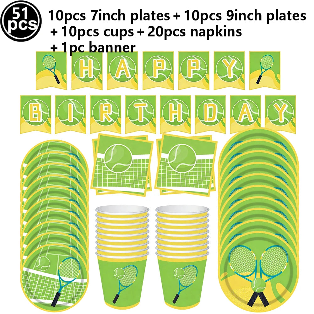 Tennis Party Balloon Kit – 18" Tennis & Racket Foil Balloons