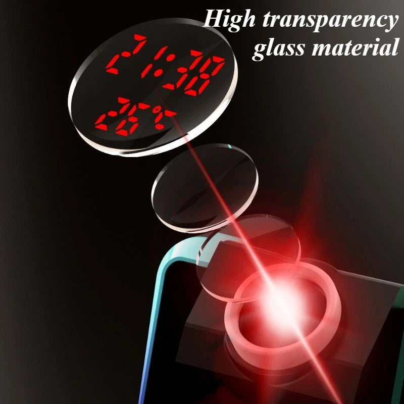 LED RGB Projection Desk Clock – Alarm, Temp & Date Display LED Projection Clock Babs