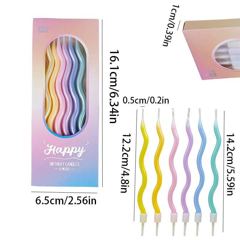 Happy Birthday Curved Candles – Creative Cake Decoration Decorative Candles Babs