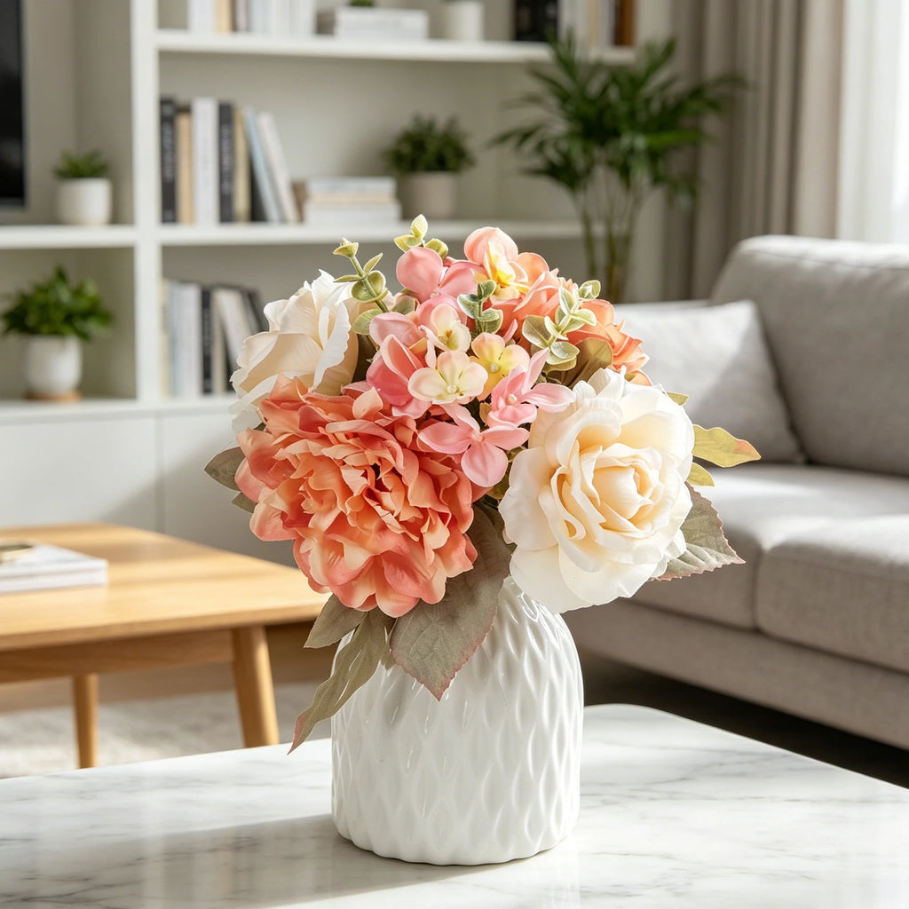 Silk Rose Peony Bridal Bouquet – Artificial Wedding Flowers Artificial Flower Bouquet Babs