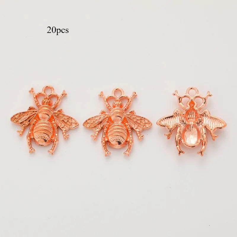 20 Pcs Antique Bronze Bee Charms for Jewelry Making – Zinc Alloy Jewelry Making Charms Babs rosegold