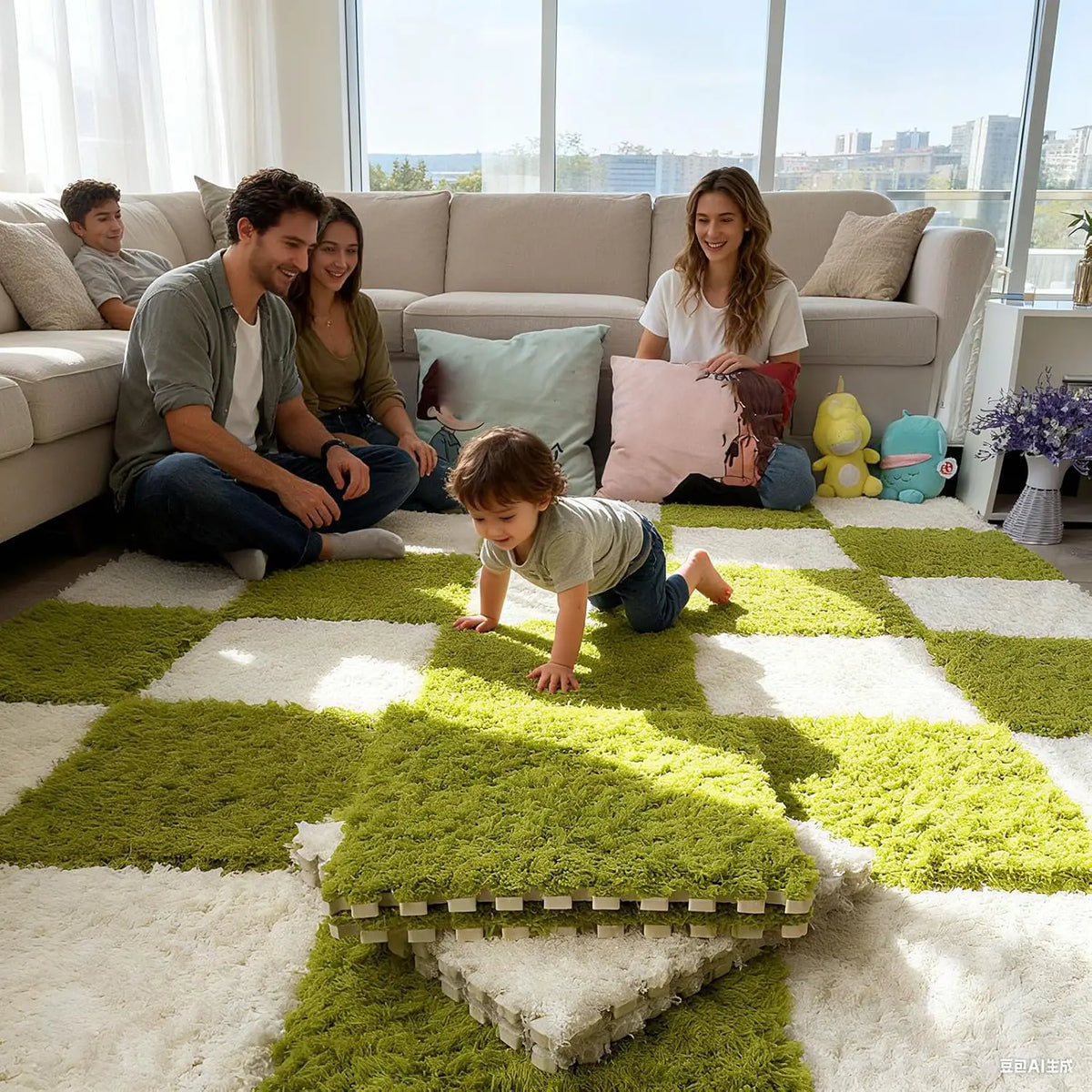 Fluffy Interlocking Rug Tiles – Plush Velvet Bedroom Carpet Interlocking Rug Tiles Babs