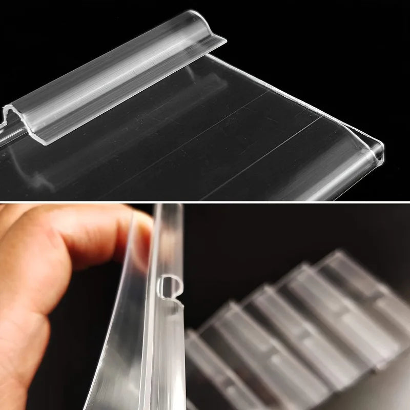 Clear PVC Price Label Holders – Reusable Plastic Shelf Tags Shelf Label Holder Babs