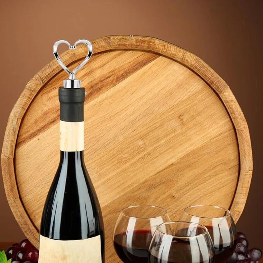 Heart Shape Wine Stoppers – Reusable Bottle Caps 1 or 4 Pcs Wine Bottle Stopper Babs