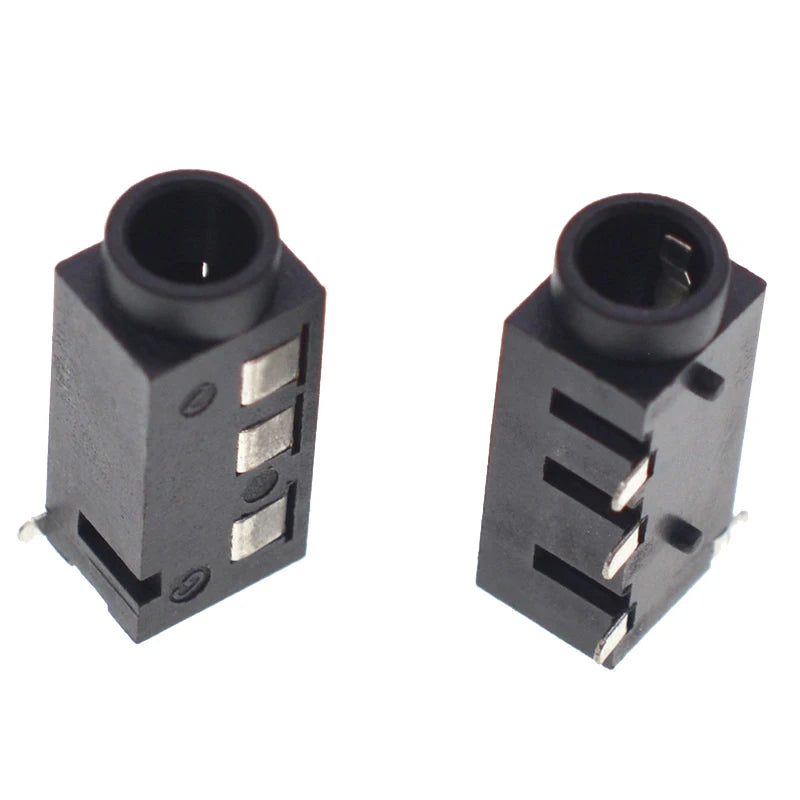 10Pcs TRRS 3.5mm Right Angle PCB Audio Jack – 4 Pole PJ320A PCB Audio Connector Babs