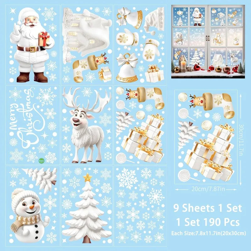 Christmas Window Clings – Santa, Snowman & Xmas Tree Decals Window Clings Decals Babs