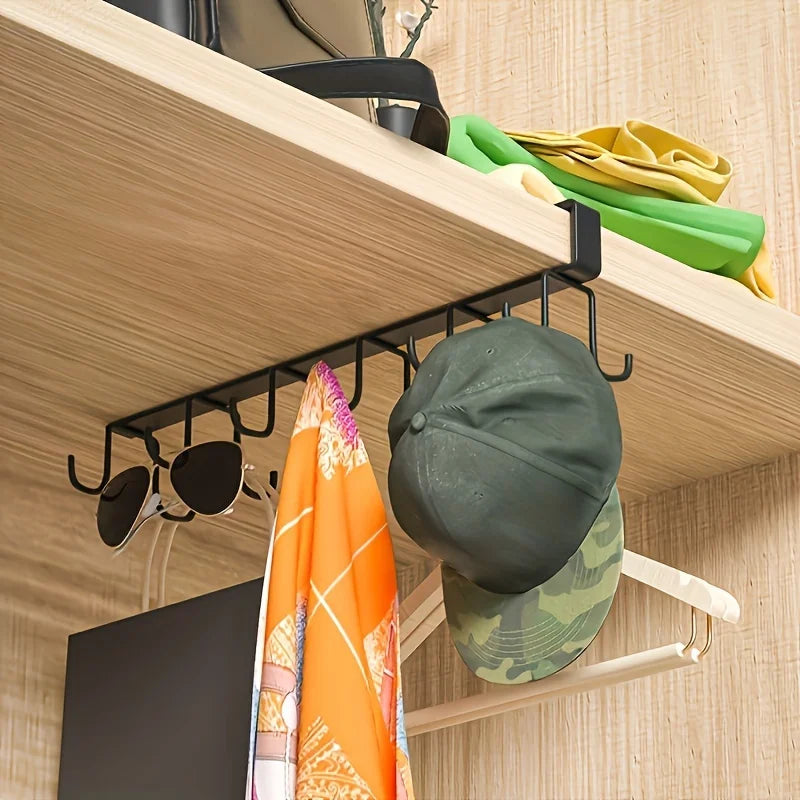 Cabinet Storage Rack 6/12 Hooks – No Drill Cup & Wardrobe Organizer Cabinet Storage Rack Babs