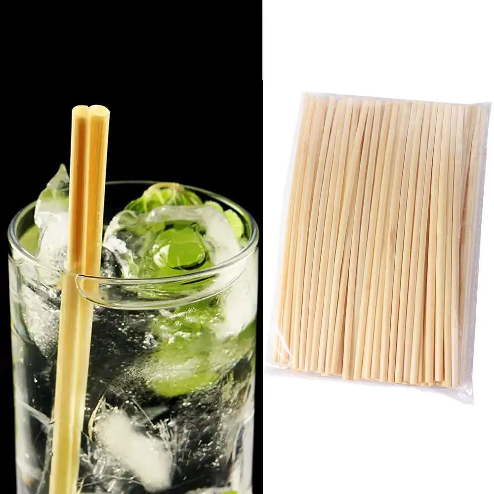 100Pcs Natural Wheat Drinking Straws – Eco-Friendly Biodegradable Eco Drinking Straws Babs