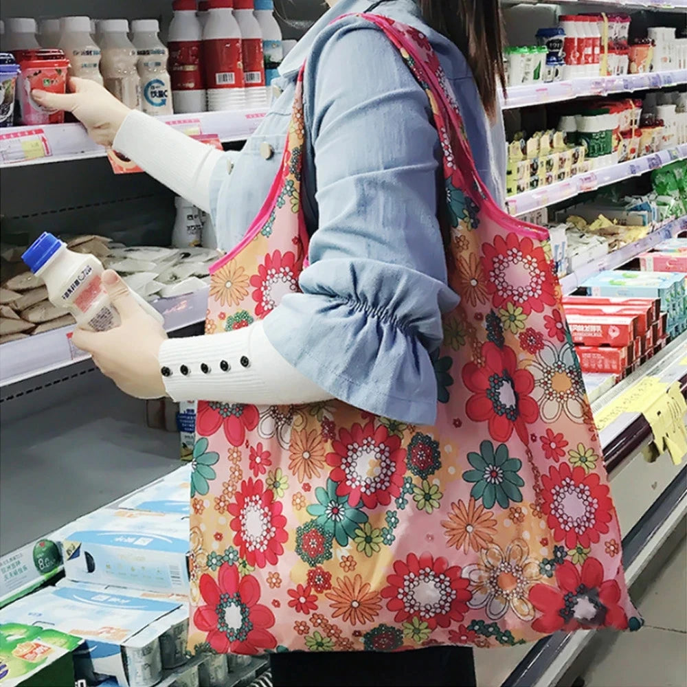 Foldable Reusable Grocery Bags – Large Boho Washable Tote Reusable Tote Bag Babs