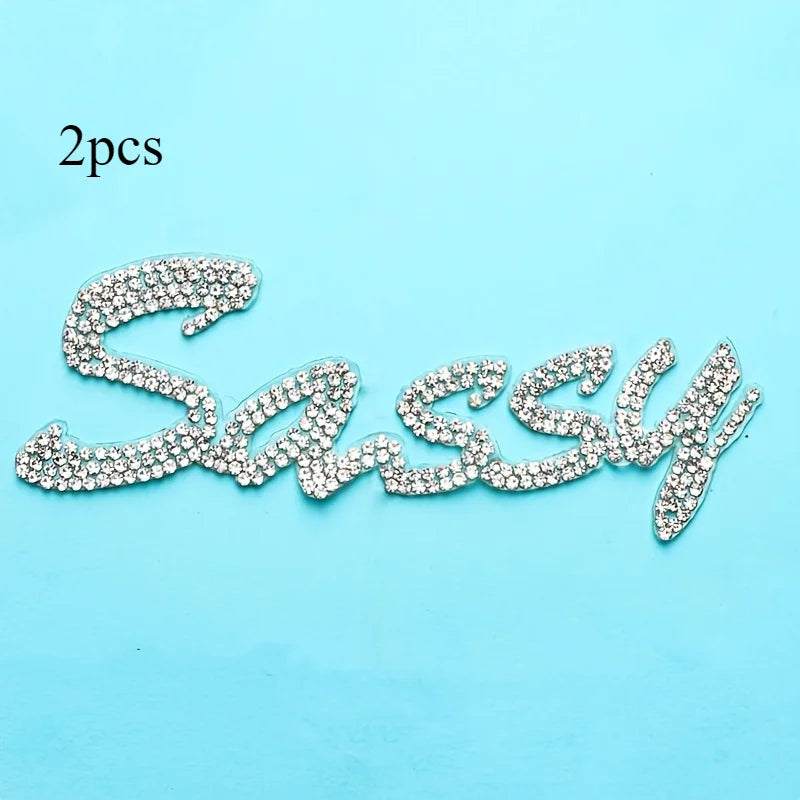 2pcs Rhinestone Patches – Sparkling DIY Crystal Clothing Stickers Rhinestone Clothing Patch Babs 2pcs