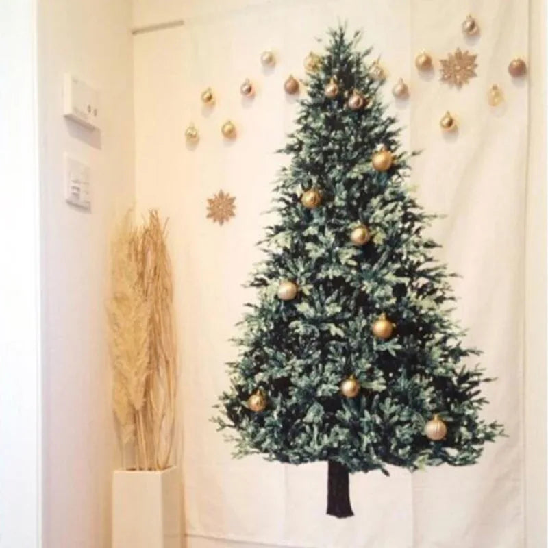 Christmas Pine Tree Tapestry Wall Hanging | Festive Home Décor Holiday Tapestry Babs