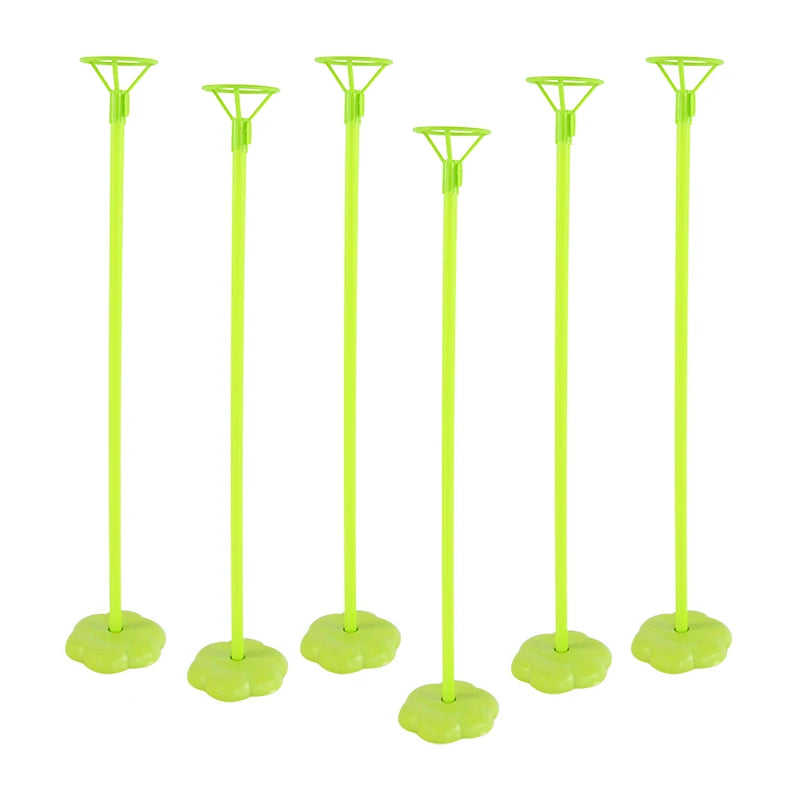 6-Piece Balloon Stand Base Column Holder for Parties Balloon Column Stand Babs green
