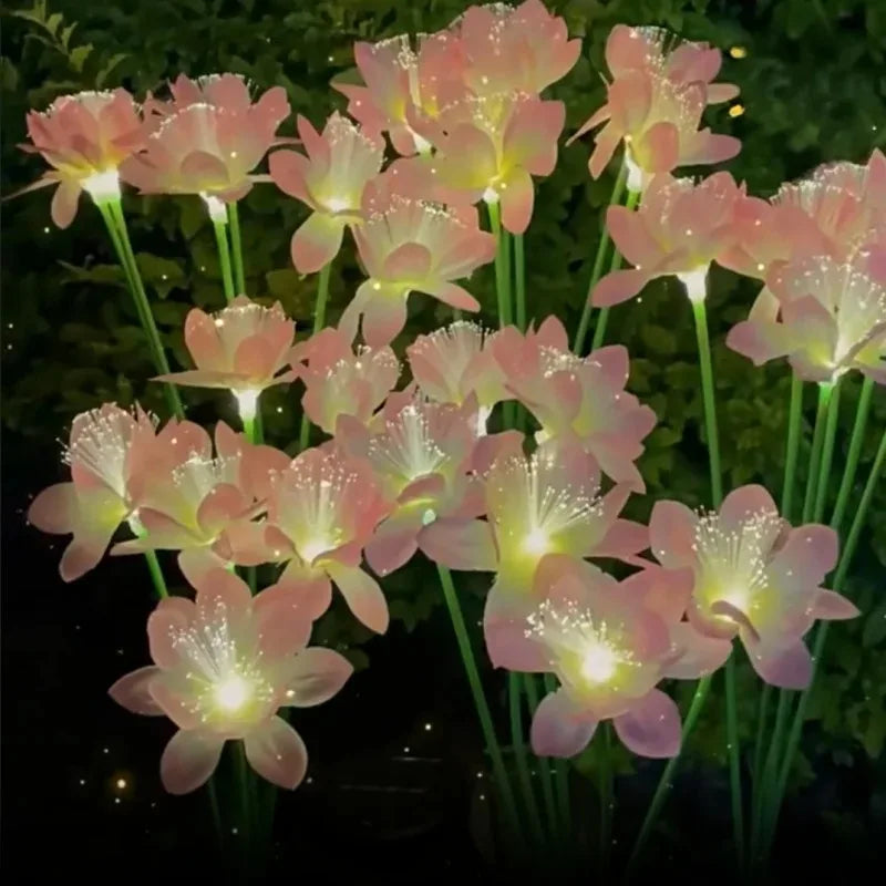Solar Camellia Flower LED Garden Ground Light | Fiber Optic Solar Garden Light Babs