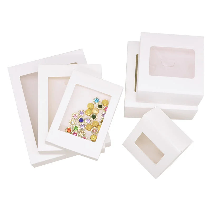 6-Pack Kraft Paper Gift Boxes with Window | Party & Wedding Favors Gift Packaging Box Babs