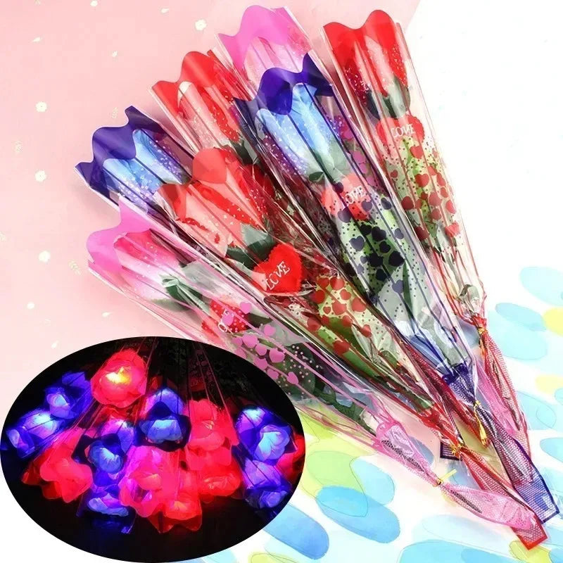 30pcs Glowing Artificial Rose Flowers for Parties & Gifts Artificial Flower Set Babs