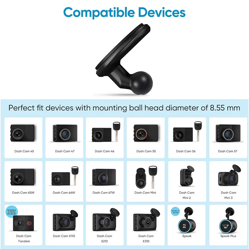 2-Pack Low Profile Adhesive Mount for Garmin Dash Cam Dash Cam Mount Babs Default Title