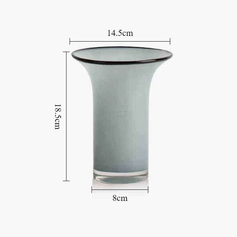 Modern Glass Vase – Large Caliber Home Décor Flower Bottle Decorative Glass Vase Babs Blue